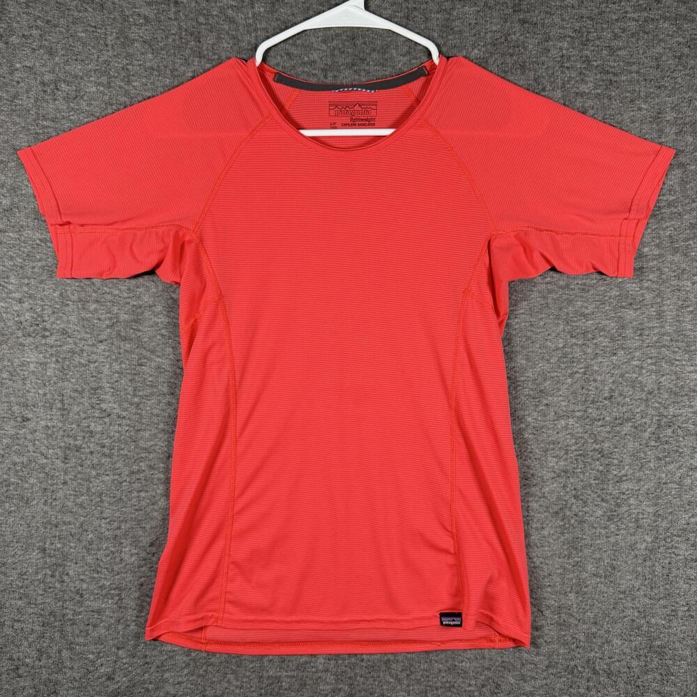 Patagonia Capilene Lightweight Shirt Womens XS Red/Orange Baselayer Hiking